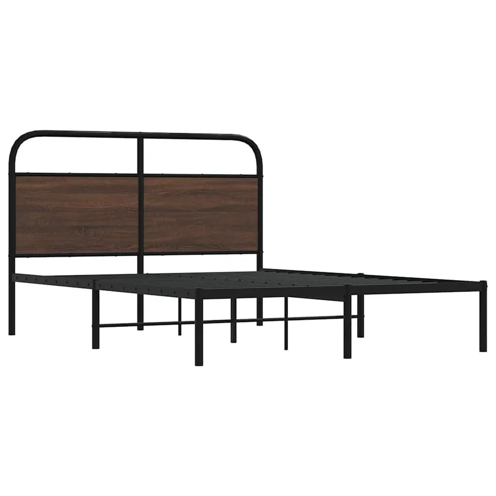 Bedframe zonder matras bewerkt hout bruin eikenkleur 135x190 cm