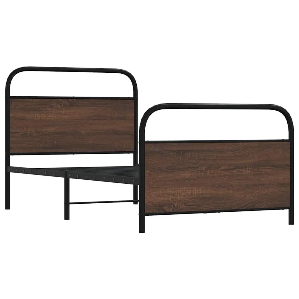 Bedframe zonder matras bewerkt hout bruin eikenkleur 107x203 cm
