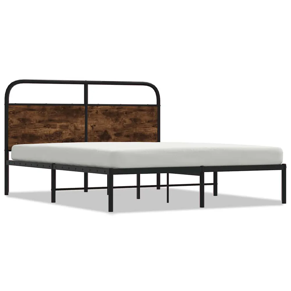 Bedframe zonder matras bewerkt hout gerookt eiken 160x200 cm