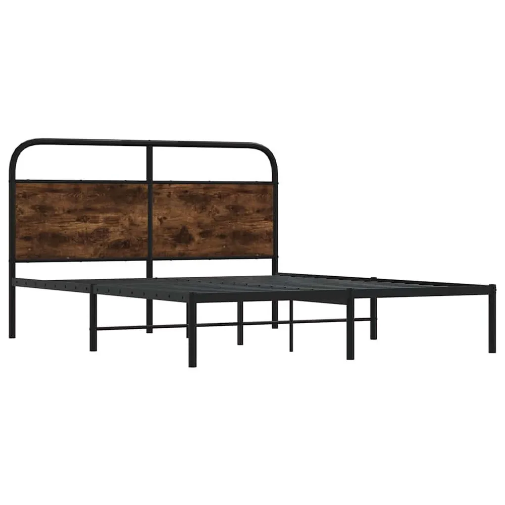 Bedframe zonder matras bewerkt hout gerookt eiken 160x200 cm