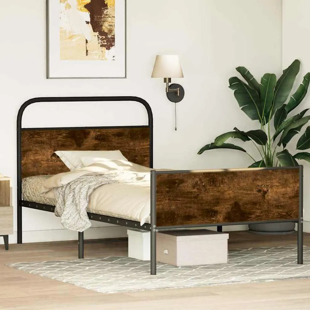 Bedframe zonder matras bewerkt hout sonoma eikenkleur 107x203cm
