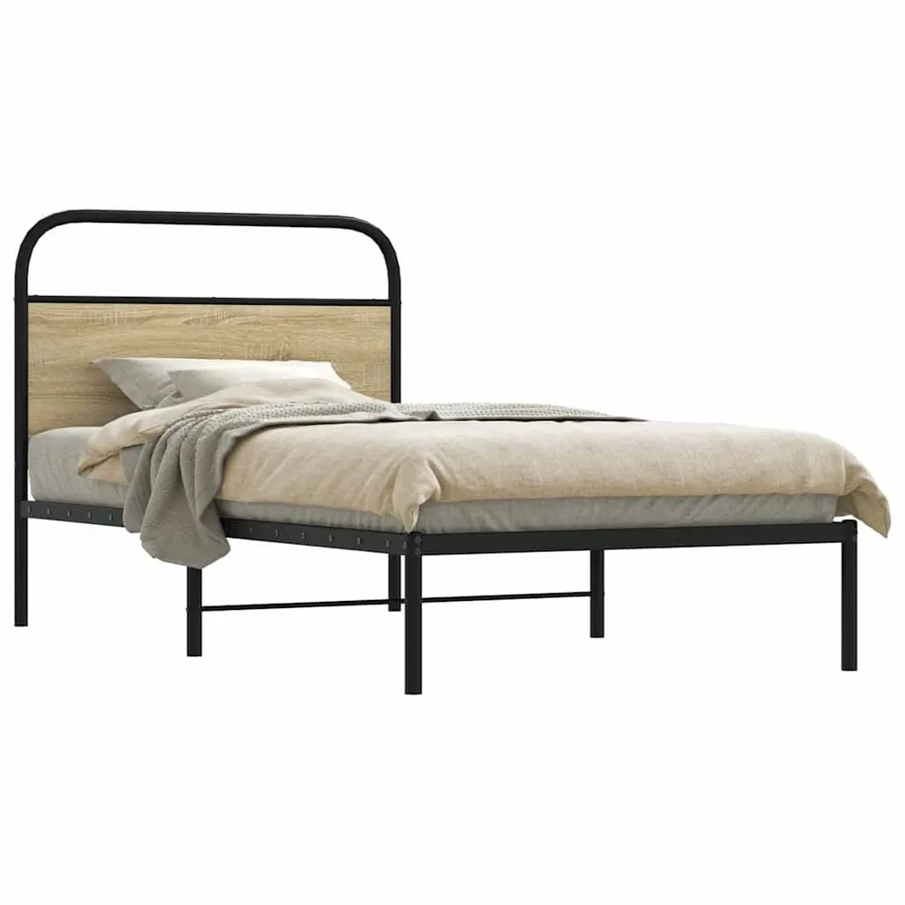 Bedframe zonder matras bewerkt hout sonoma eikenkleur 107x203cm