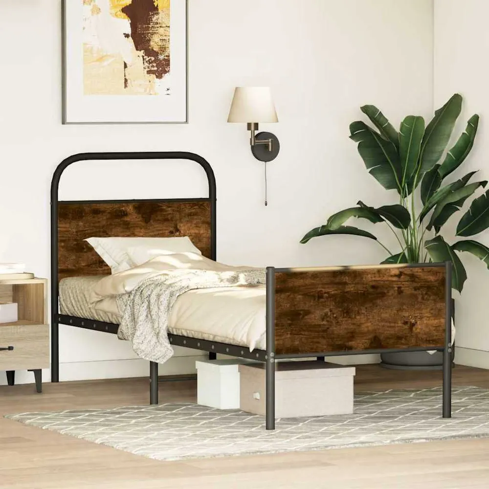 Bedframe zonder matras bewerkt hout sonoma eikenkleur 75x190 cm