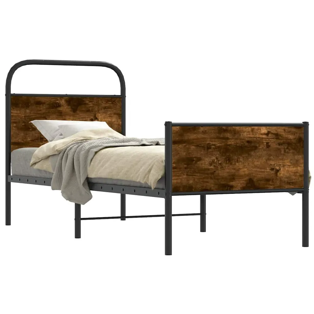 Bedframe zonder matras bewerkt hout sonoma eikenkleur 75x190 cm