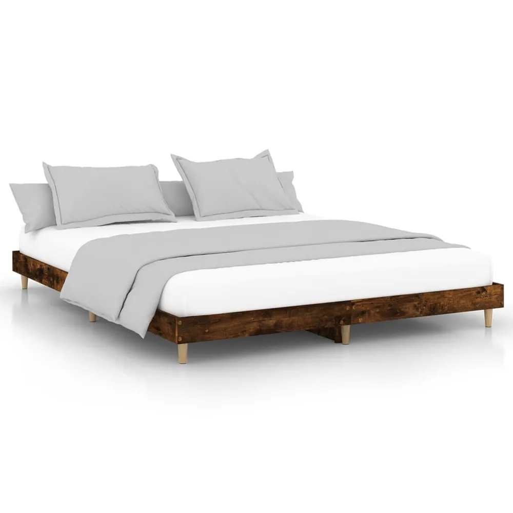 Bedframe zonder matras hout gerookt eikenkleurig 150x200 cm