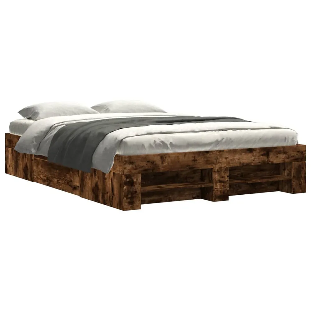 Bedframe zonder matras hout gerookt eikenkleurig 140x190 cm