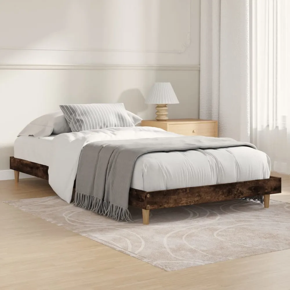 Bedframe zonder matras hout gerookt eikenkleurig 90x190 cm