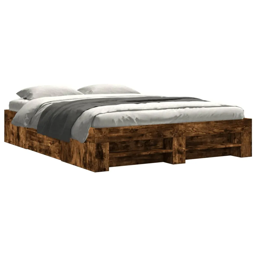 Bedframe zonder matras hout gerookt eikenkleurig 160x200 cm