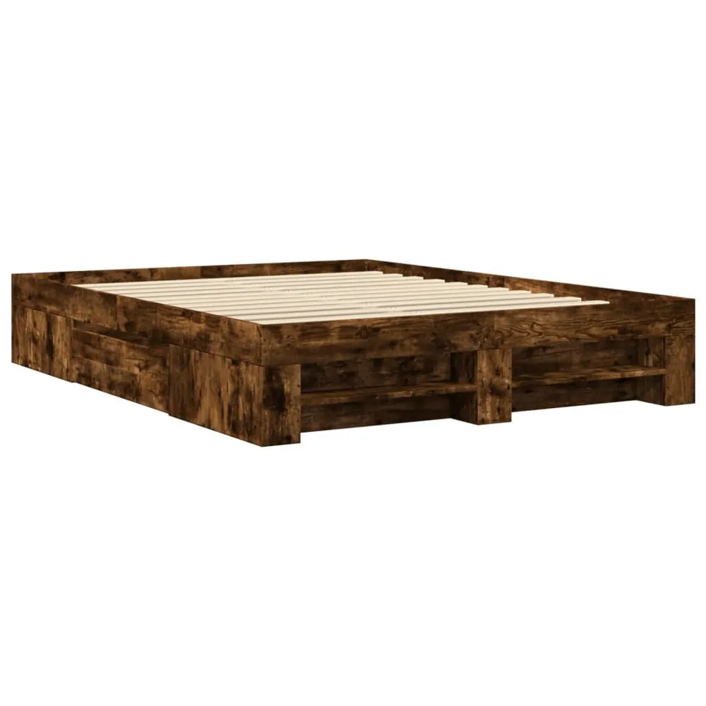 Bedframe zonder matras hout gerookt eikenkleurig 160x200 cm