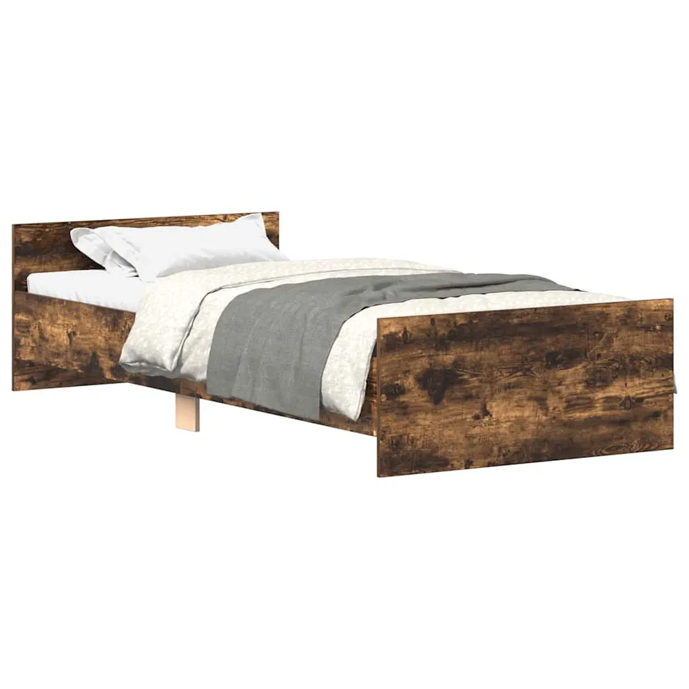 Bedframe zonder matras hout gerookt eikenkleurig 75x190 cm