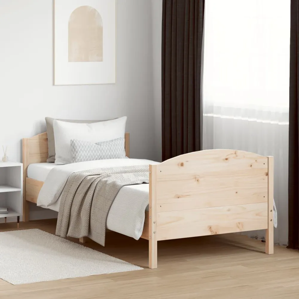 Bedframe zonder matras massief grenenhout 75x190 cm