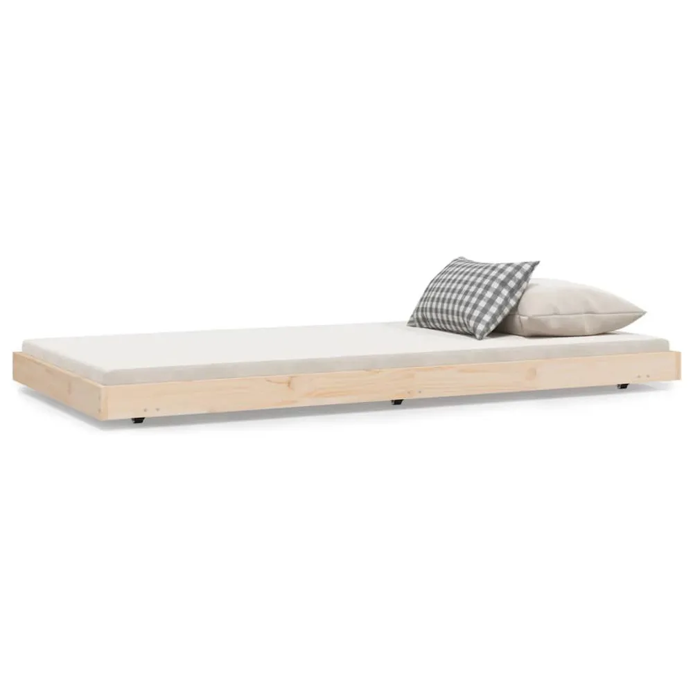 Bedframe zonder matras massief grenenhout 75x190 cm