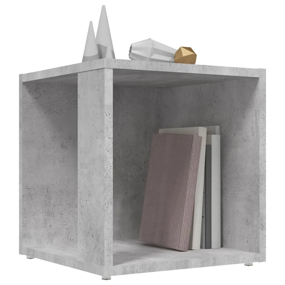 Bijzettafel 33x33x34,5 cm bewerkt hout betongrijs