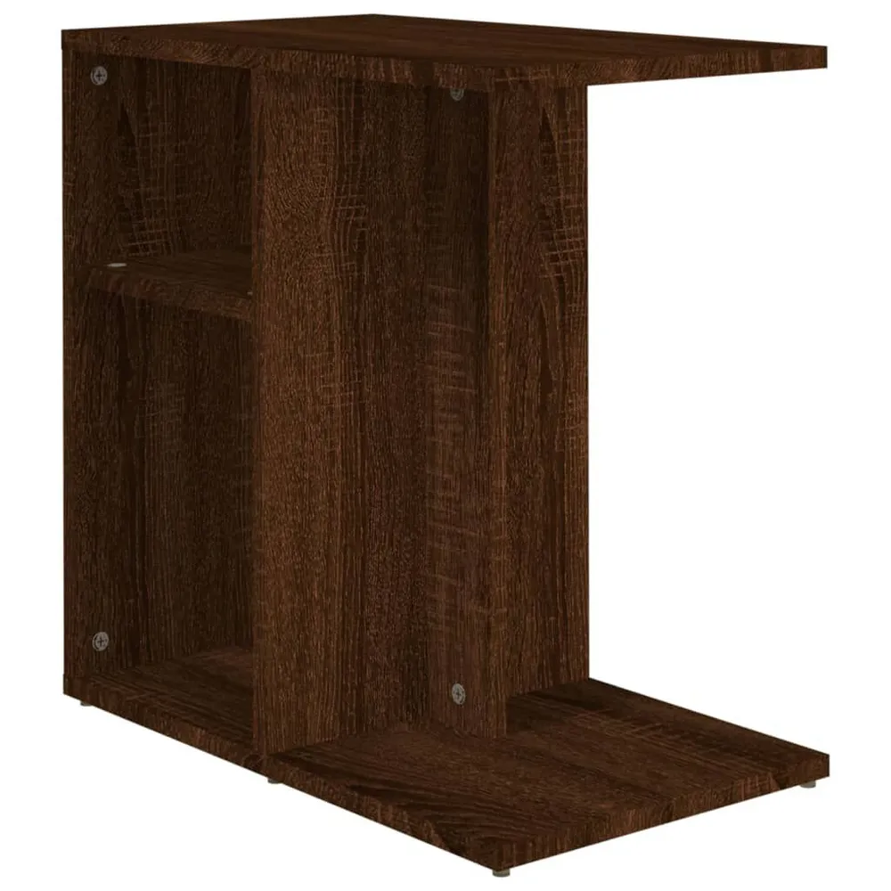 Bijzettafel 50x30x50 cm bewerkt hout bruin eikenkleur