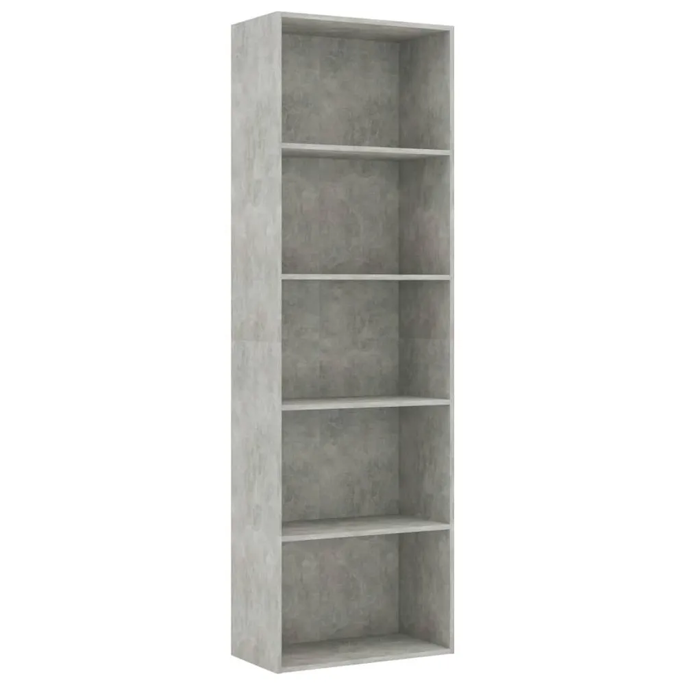 Boekenkast met 5 schappen 60x30x189 cm bewerkt hout betongrijs