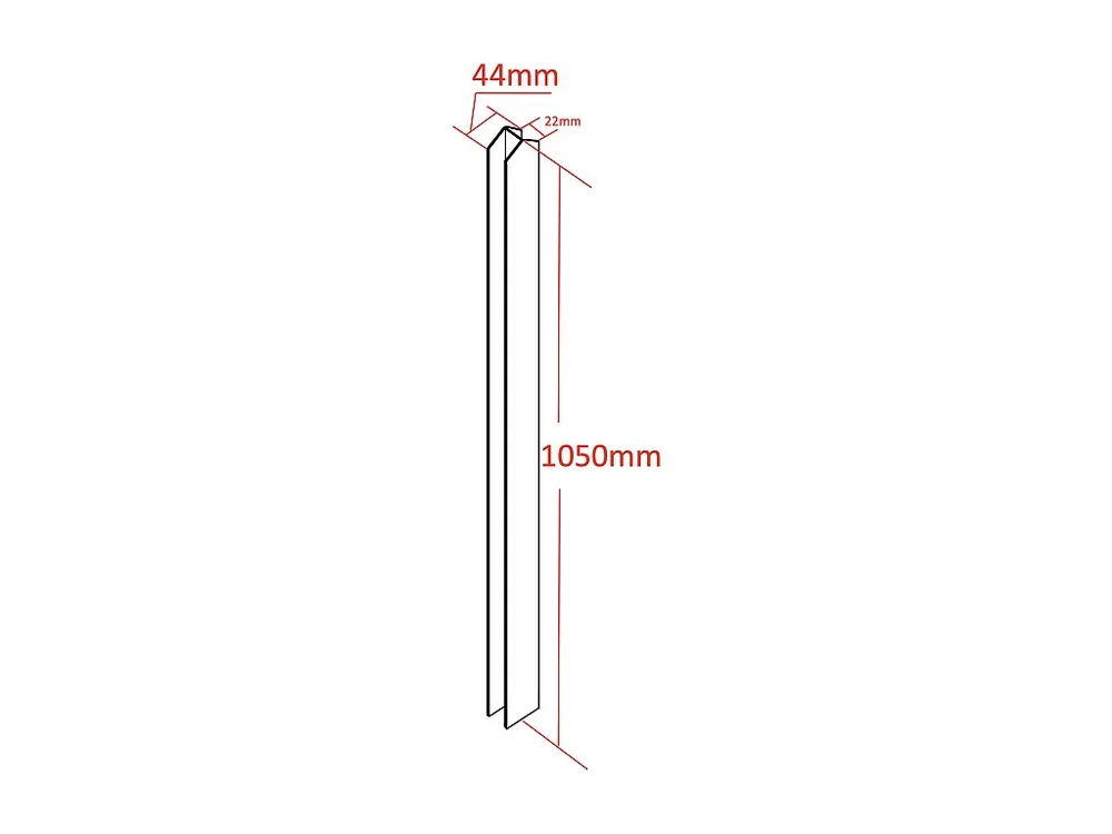 Connector voor glazen binnenraam aluminium H105 cm Zwart TOLLESON