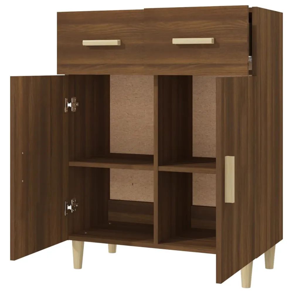Dressoir 69,5x34x89 cm bewerkt hout bruin eikenkleur