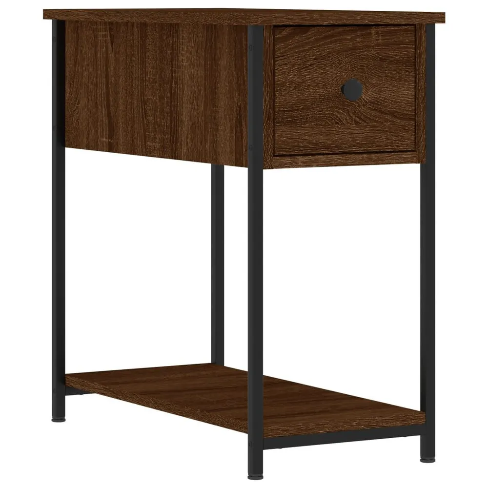 Nachtkastje 30x60x60 cm bewerkt hout bruin eikenkleur