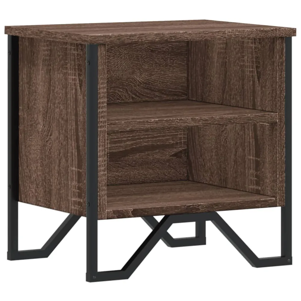 Nachtkastje 40x30x40 cm bewerkt hout bruin eikenkleur
