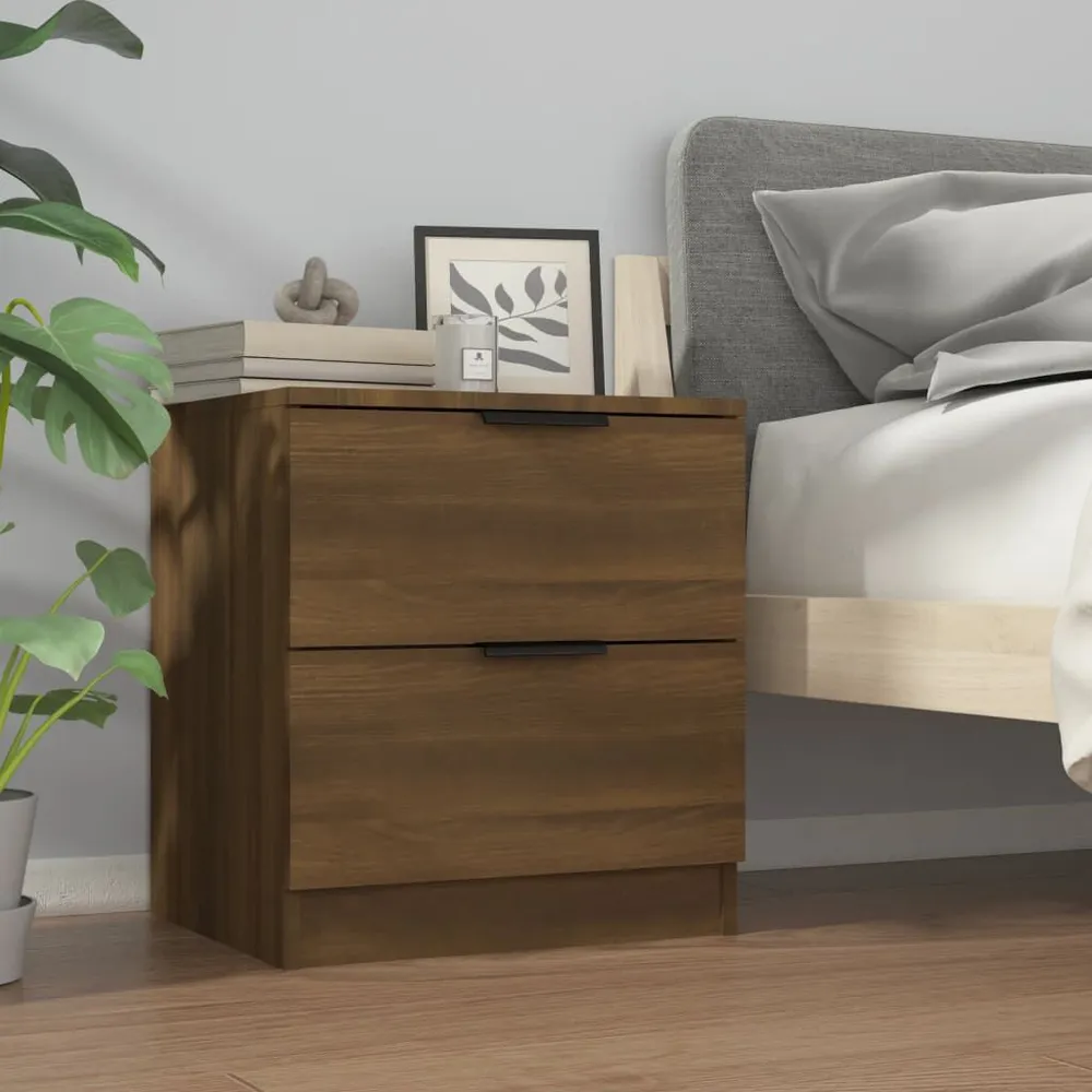 Nachtkastje bewerkt hout bruin eikenkleur