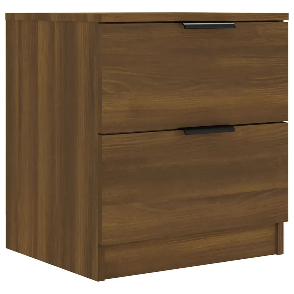 Nachtkastje bewerkt hout bruin eikenkleur