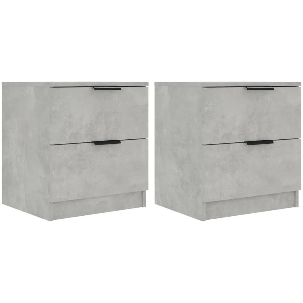 Nachtkastjes 2 st bewerkt hout betongrijs