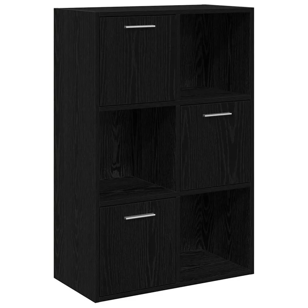 Opbergkast 60x29,5x90 cm bewerkt hout zwart