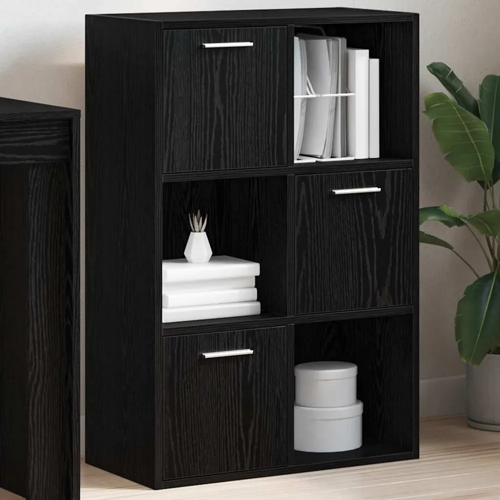 Opbergkast 60x29,5x90 cm bewerkt hout zwart