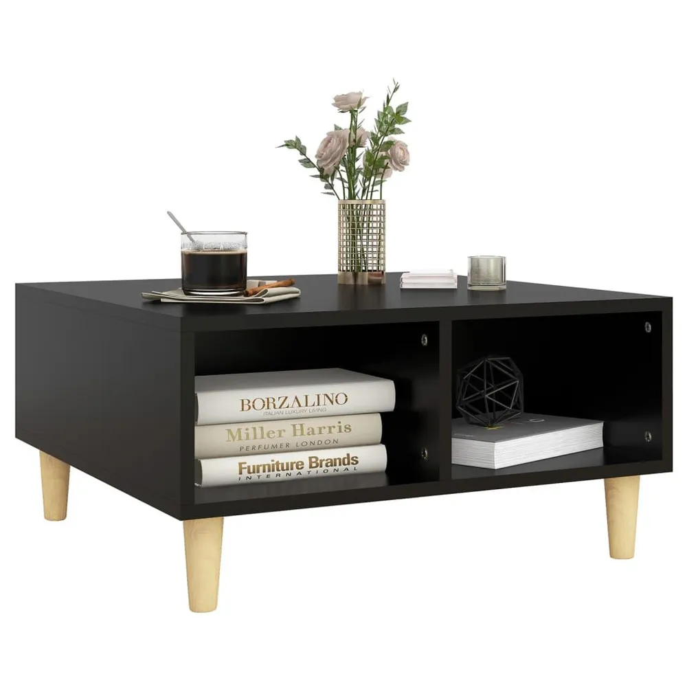 Salontafel 60x60x30 cm bewerkt hout zwart