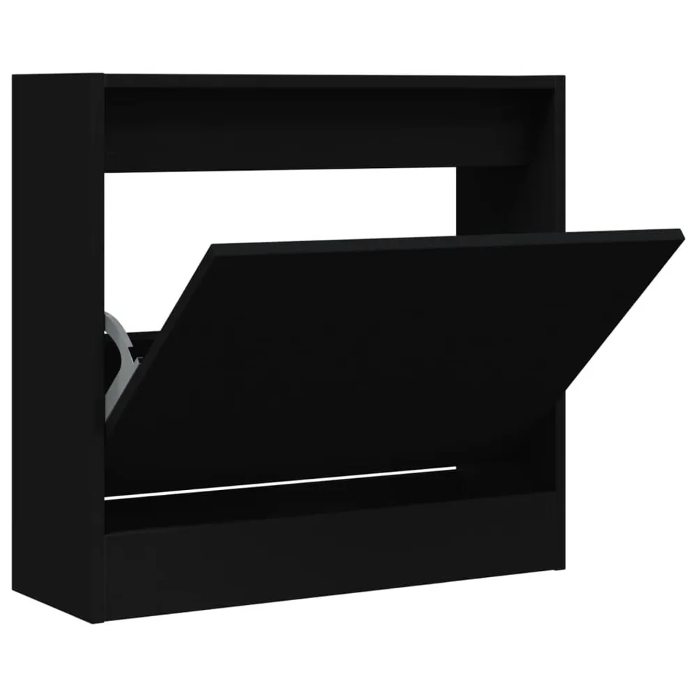 Schoenenkast 60x21x125,5 cm bewerkt hout zwart