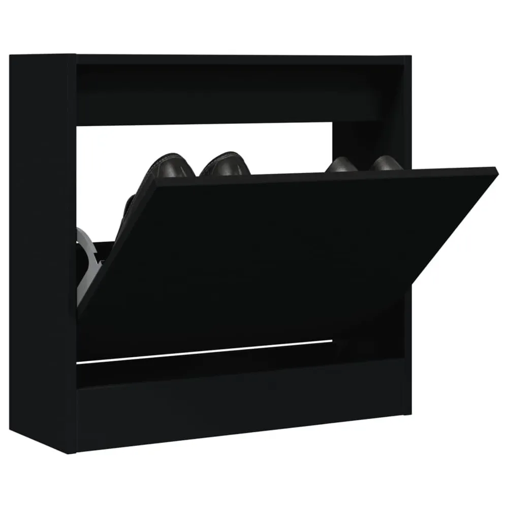 Schoenenkast 60x21x125,5 cm bewerkt hout zwart