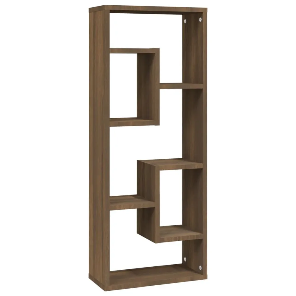 Wandschap 36x16x90 cm bewerkt hout bruin eikenkleur