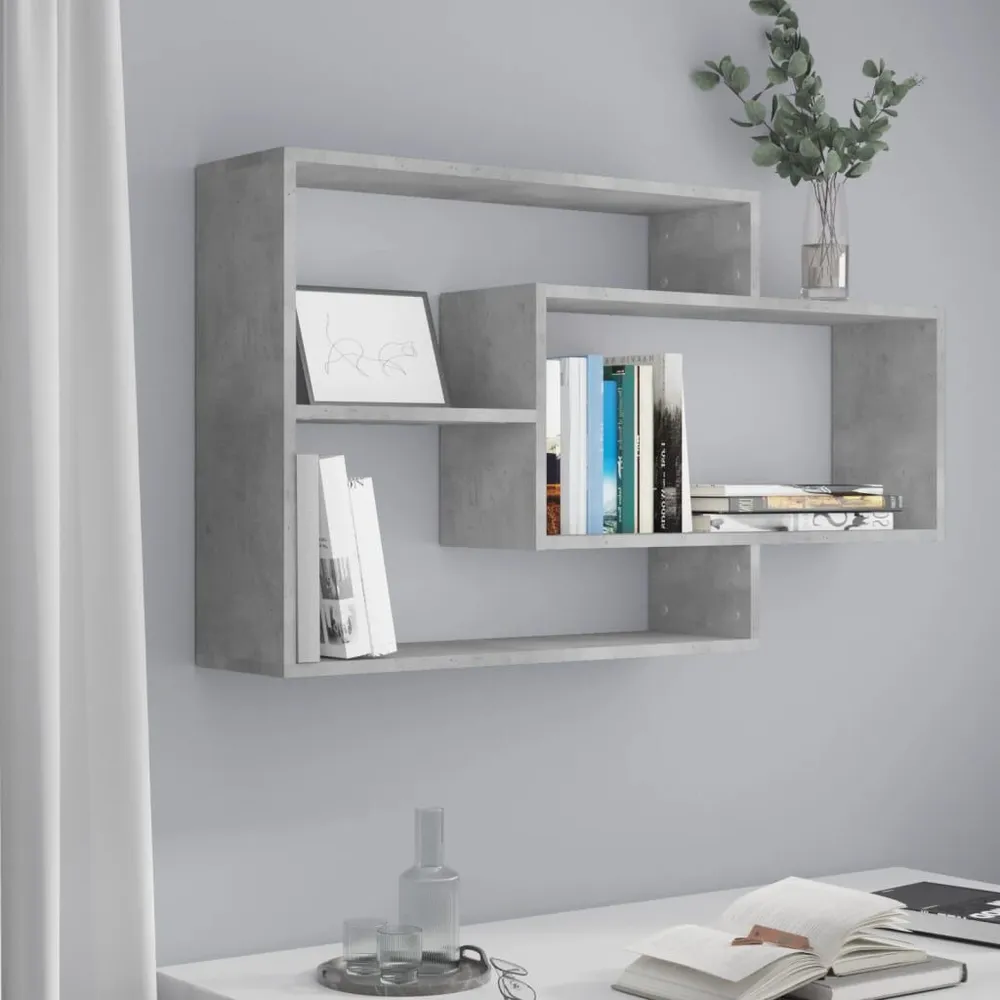 Wandschappen 104x20x58,5 cm bewerkt hout betongrijs