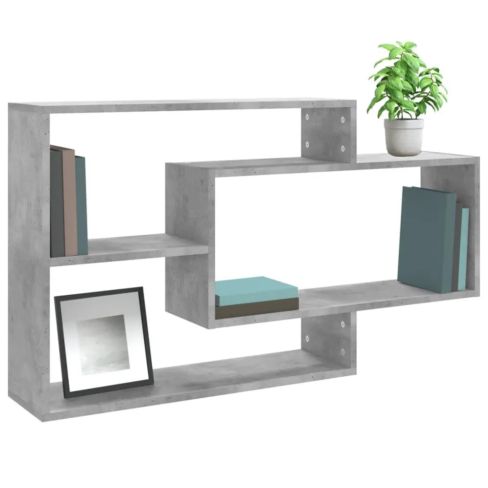 Wandschappen 104x20x58,5 cm bewerkt hout betongrijs