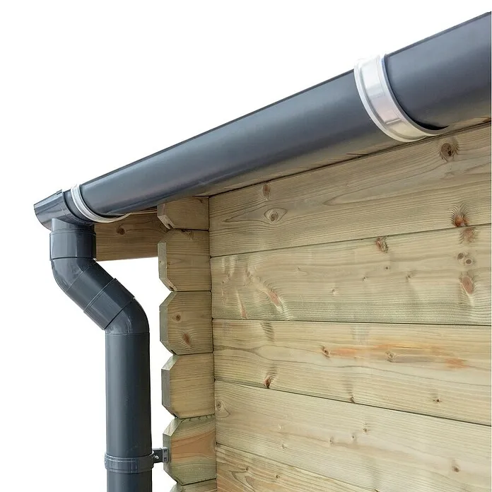 Outdoor Life Products Blokhut SET Nadia 275 - 214 x 295 x 217 cm, Onbehandeld, Vuren, Dakkleur: Zwart