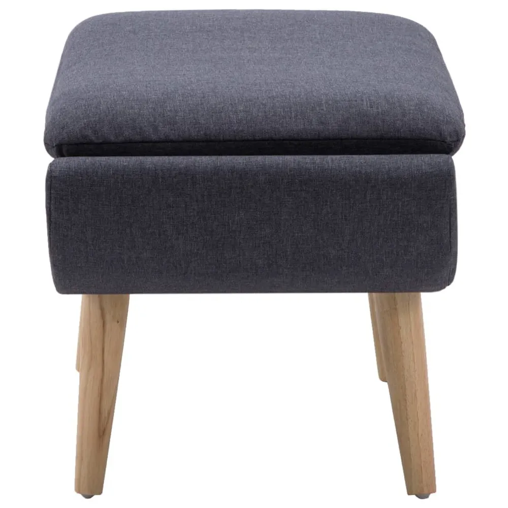 Voetenbank 73x43x42 cm stoffen bekleding donkergrijs
