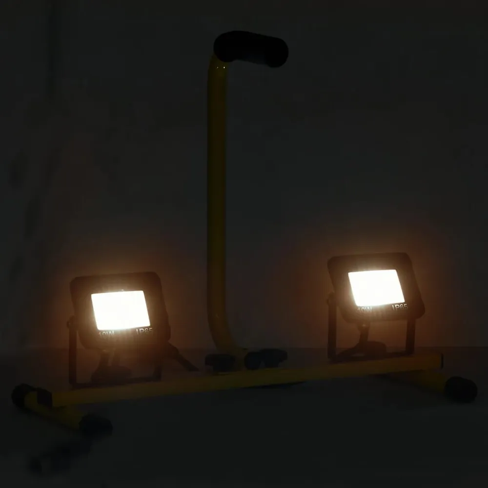 Spotlight met handvat LED 2x10 W warmwit voor tuin en terras
