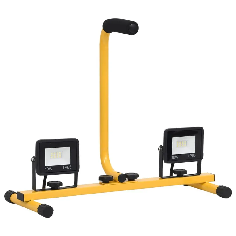 Spotlight met handvat LED 2x10 W warmwit voor tuin en terras