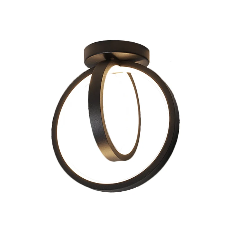Ronde mini-ganginbouwlamp Acryl LED Minimalistische plafondmontageverlichting zwart/goud, warm/wit zwak - Met Dimfunctie