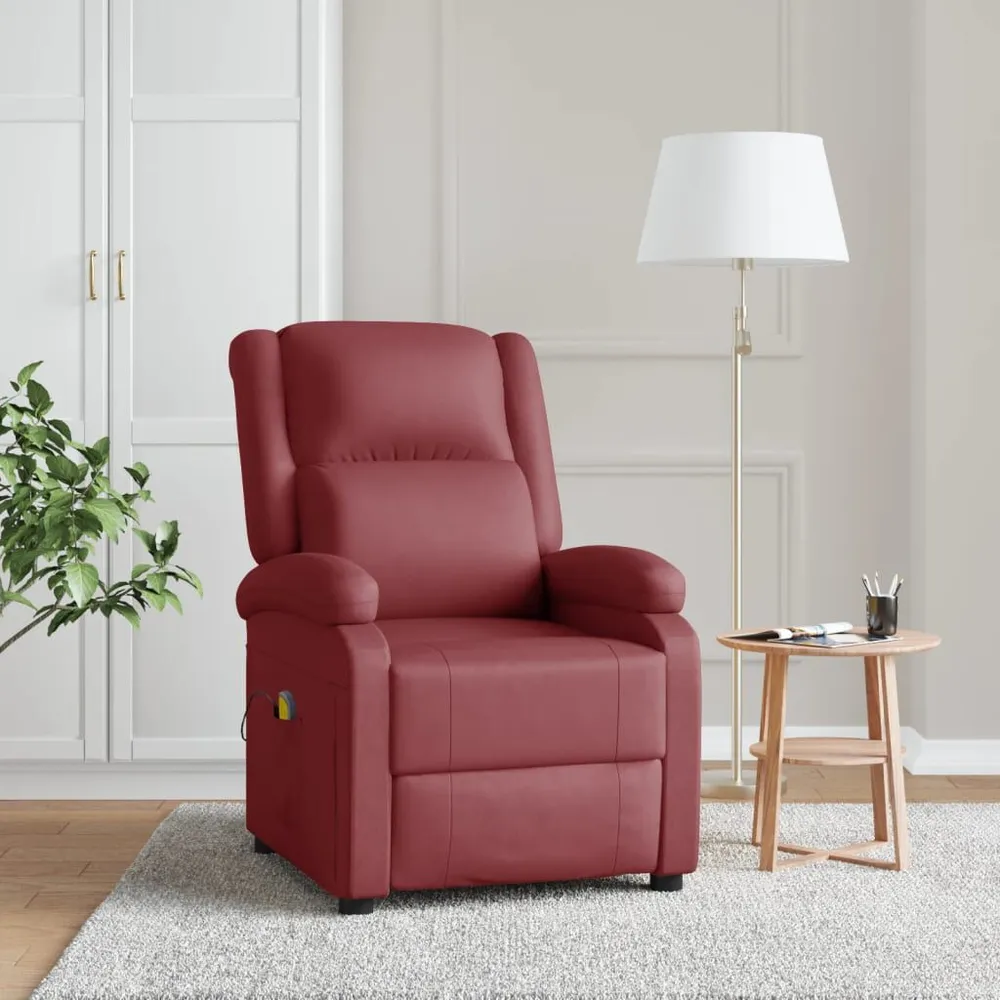 Ergonomisch Massagestoel kunstleer wijnrood