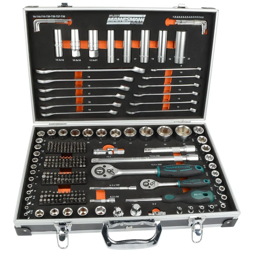 Kantoor Brüder Mannesmann 232-delige Doppenset 1/4" en 1/2"