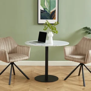 Set van 2 stoelen met fluweel en metalen armleuningen - Ecru - Pascal MORABITO - Koop nu