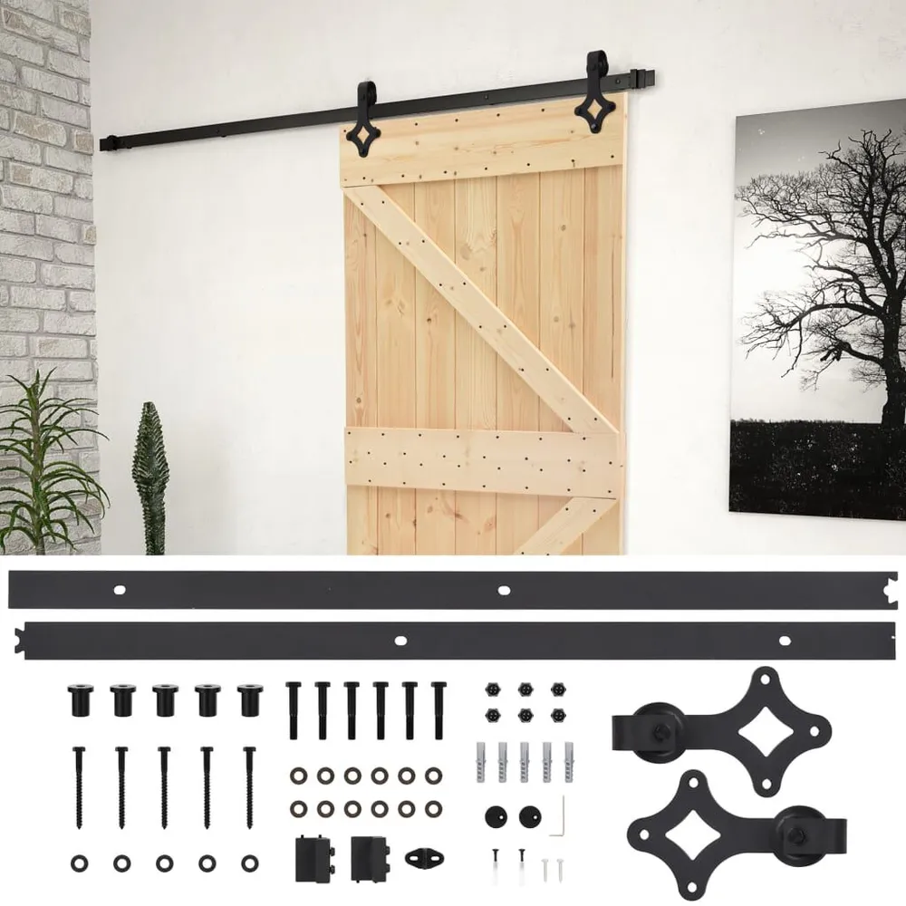 Electronisch Schuifdeur met beslag 80x210 cm massief grenenhout