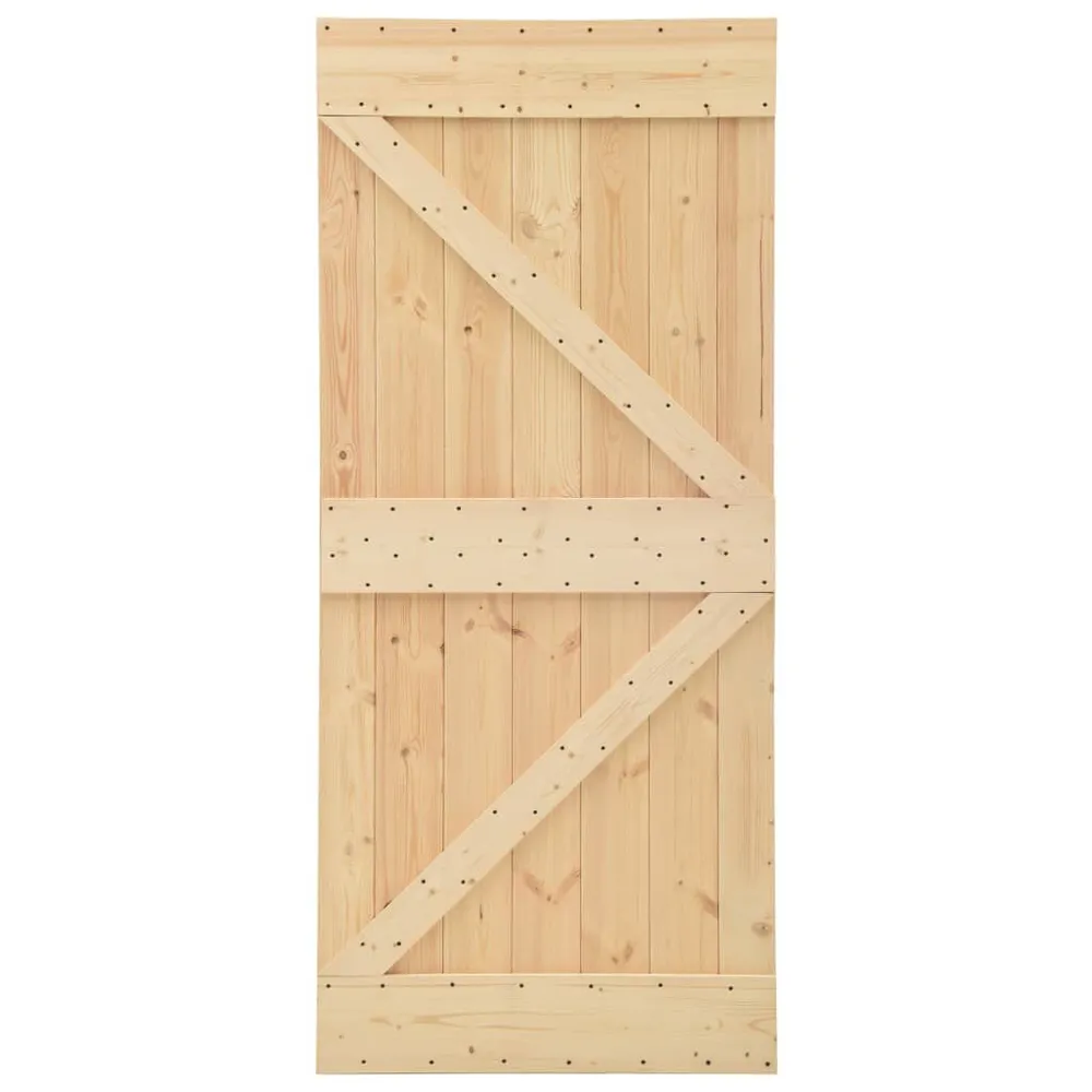 Electronisch Schuifdeur met beslag 80x210 cm massief grenenhout
