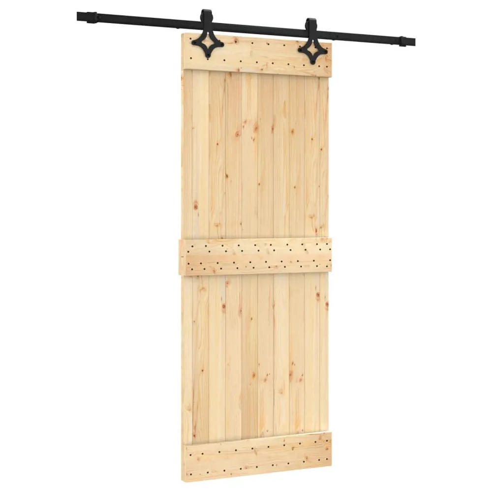 Electronisch Schuifdeur met beslag 80x210 cm massief grenenhout