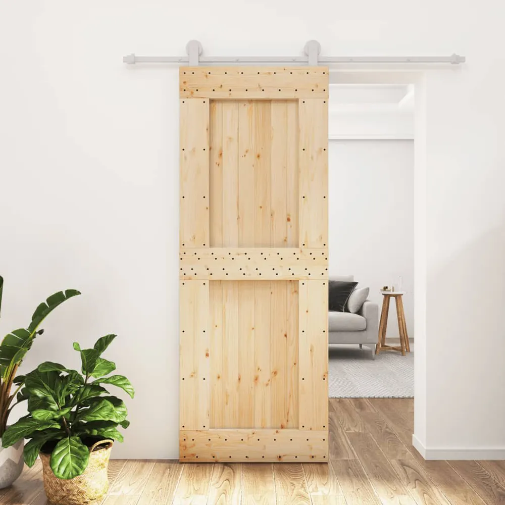 Professionele Kwaliteit Schuifdeur met beslag 80x210 cm massief grenenhout