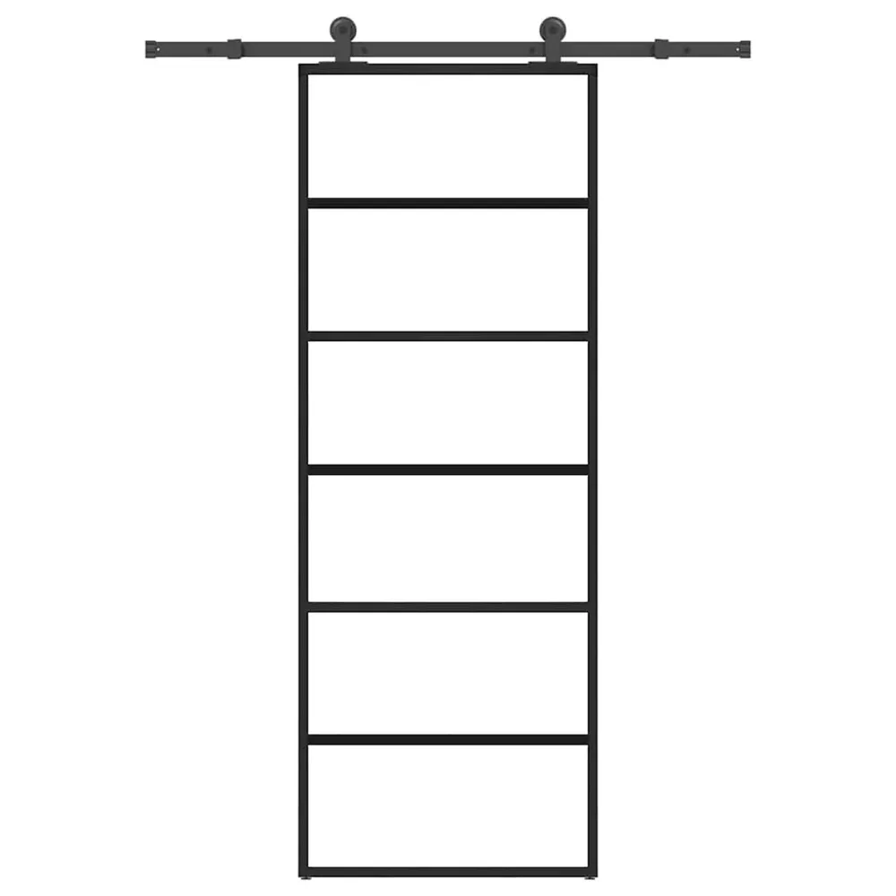 Schuifdeur met beslag 76x205 cm ESG-glas en aluminium voor patio-deuren