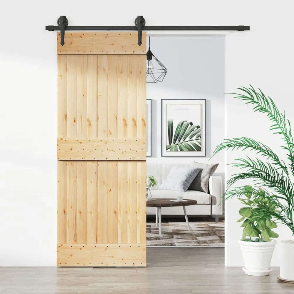 Schuifdeur met beslag 80x210 cm massief grenenhout Heavy Duty | Commercieel gebruik