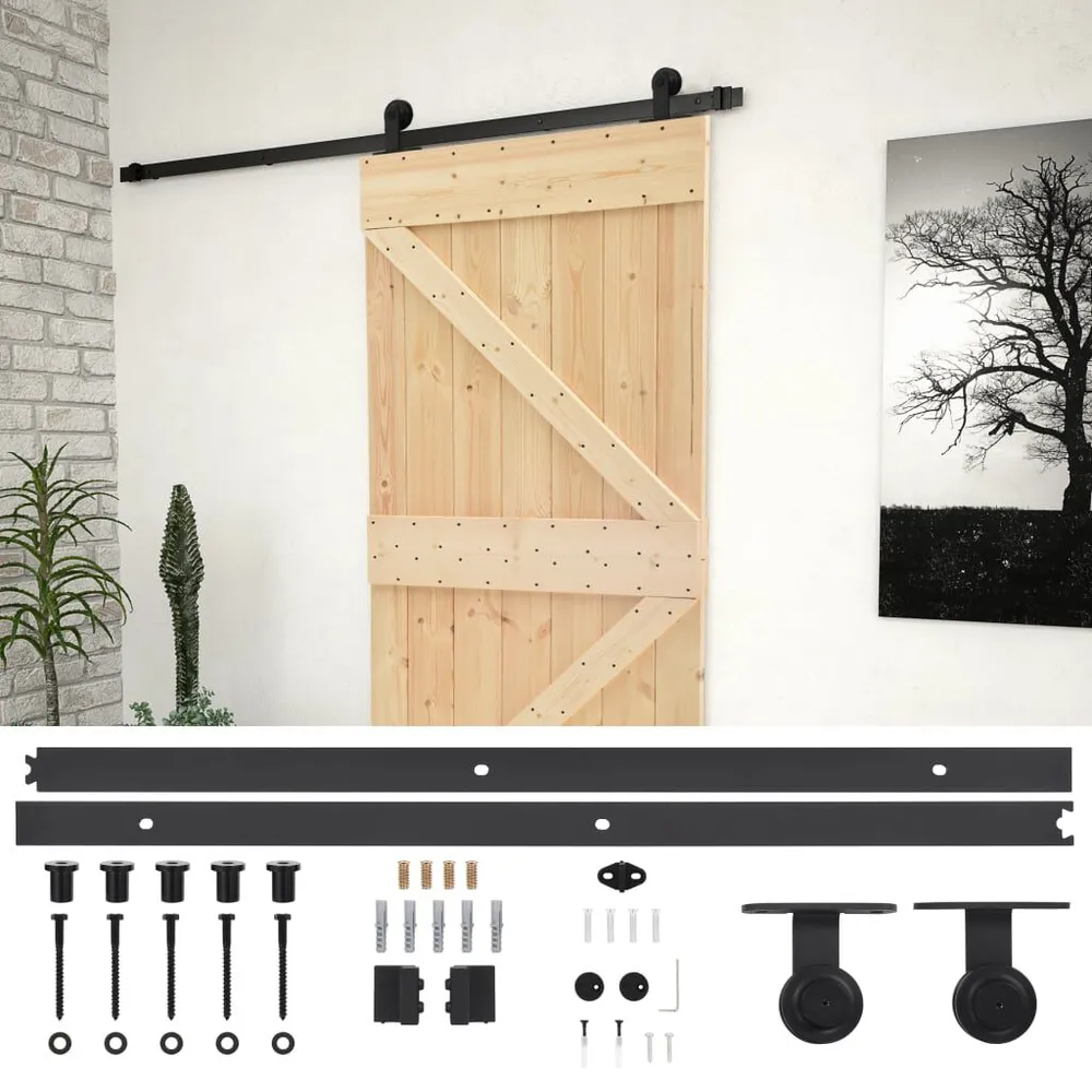 Schuifdeur met beslag 80x210 cm massief grenenhout met 5 Jaar Garantie