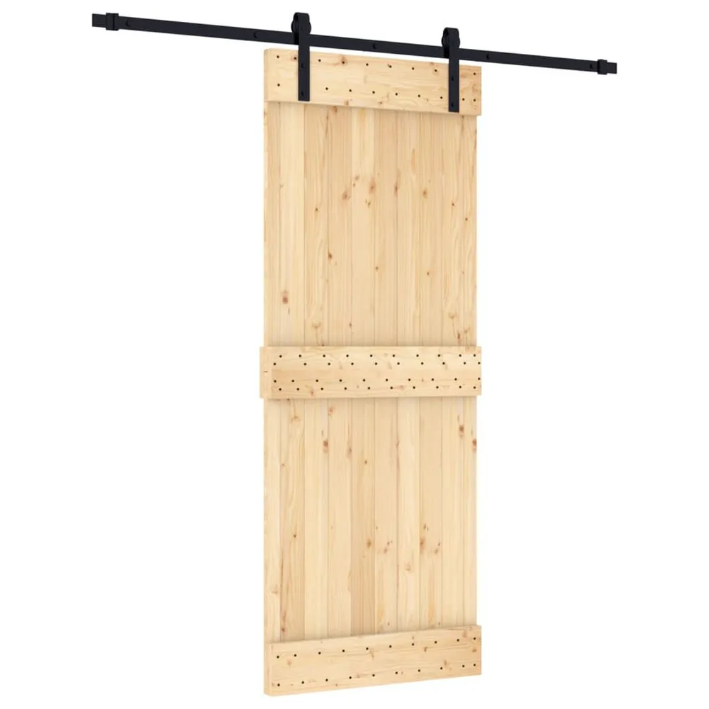 Schuifdeur met beslag 80x210 cm massief grenenhout voor branddeuren